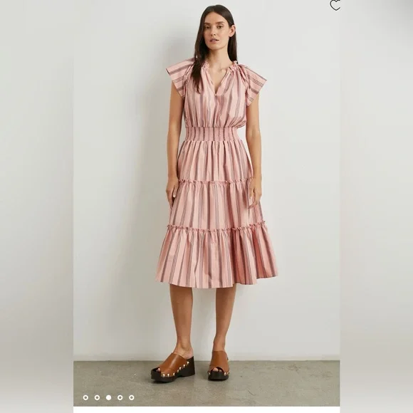 Rails Amelia dress coral navy blue stripes - Picture 3 of 10